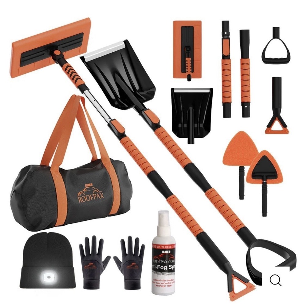 NWT RoofPax Car Snow Clearing Kit Winter Emergency Snow Shovel Brush Ice Scraper